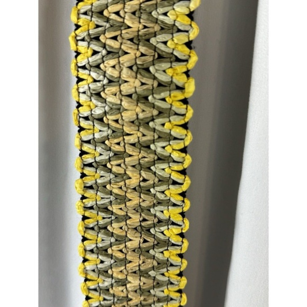 Loft Woven‎ Stretch Belt Yellow Tan Brown Braided Cinch L Bohemian Chic 70-02-01 - Picture 10 of 14